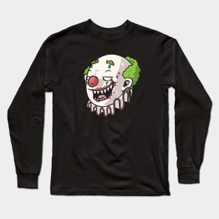 Creepy Clown Head Cartoon Long Sleeve T-Shirt